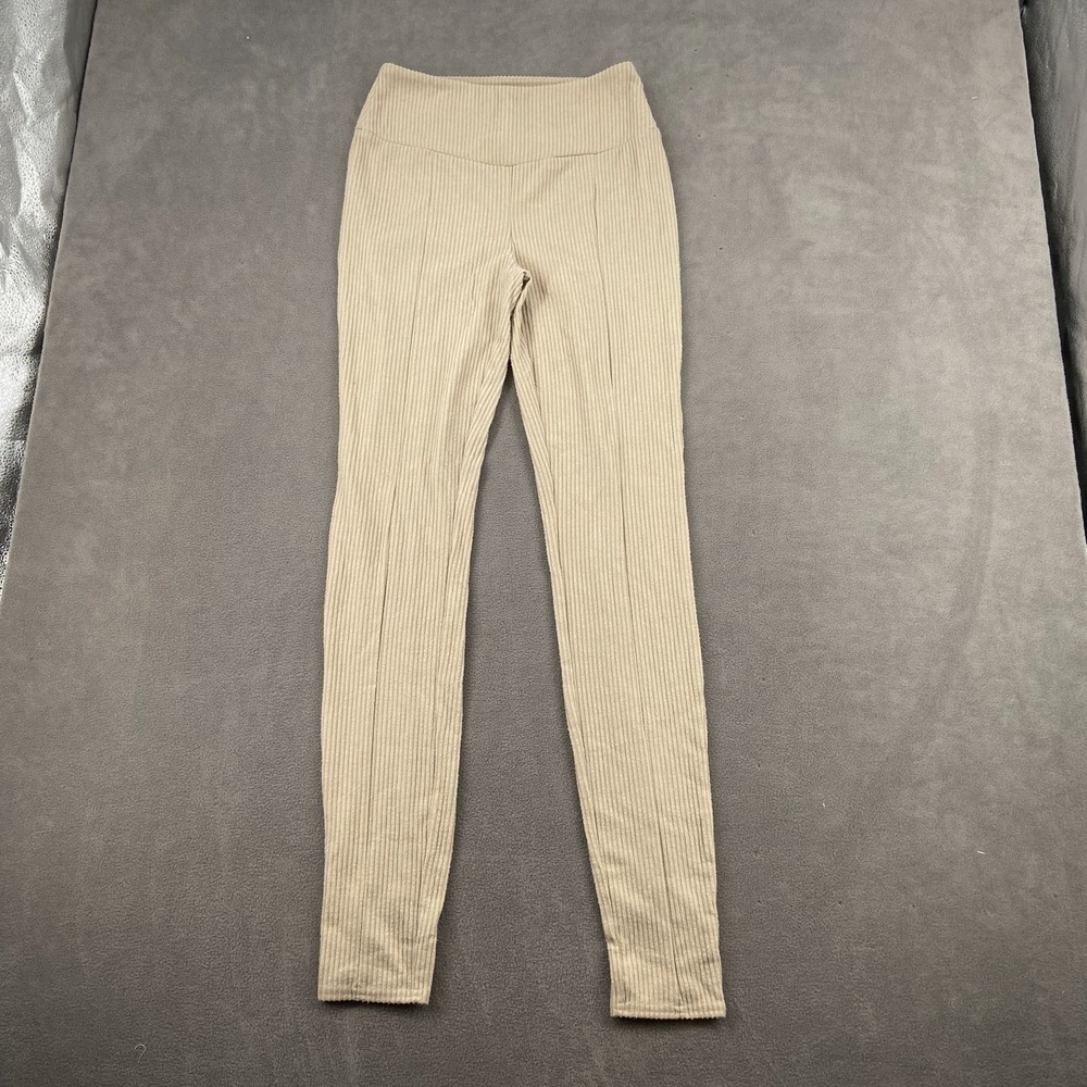 Out From‎ Under Jade Stitch Leggings Womens Medium Beige Knit Slim Fit Athletic